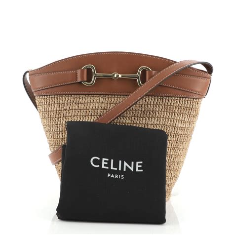 celine bucket bag raffia|Celine.